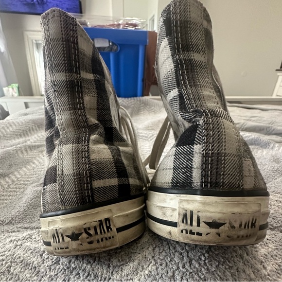 Converse Chuck Taylor Black and Gray Plaid Sneakers - Picture 5 of 8